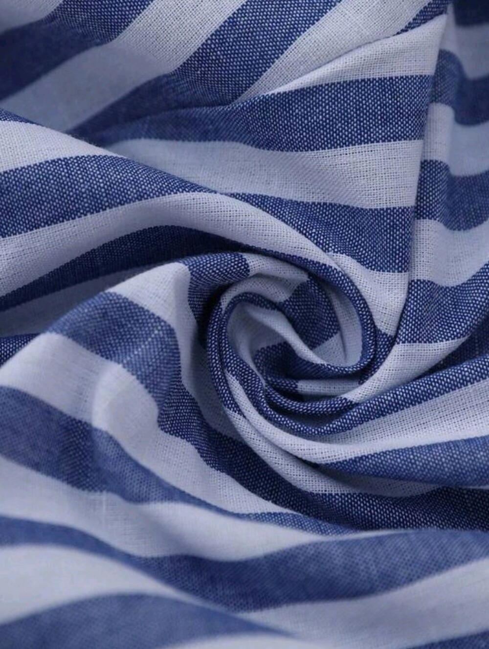 Striped Blue & White Wide-Leg Pants Set - Picture 8 of 8